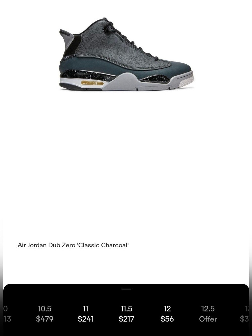 Air Jordan Dub Zero "Classic Charcoal" - Picture 12 of 13